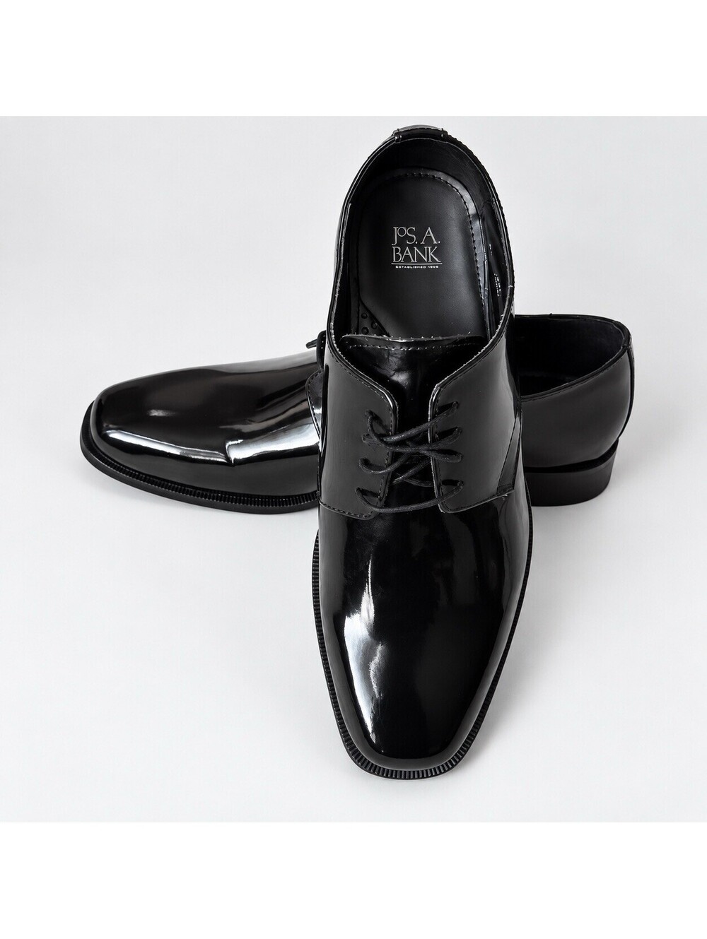 JoS A Bank Men's Size 10.5D Dress-Formal Oxfords, Lace-Up Shoes, Patent Leather